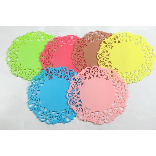 Силиконовые подставки для чашек, бокалов, стаканов. Комплект 6 шт. CRYSTAL SMILE