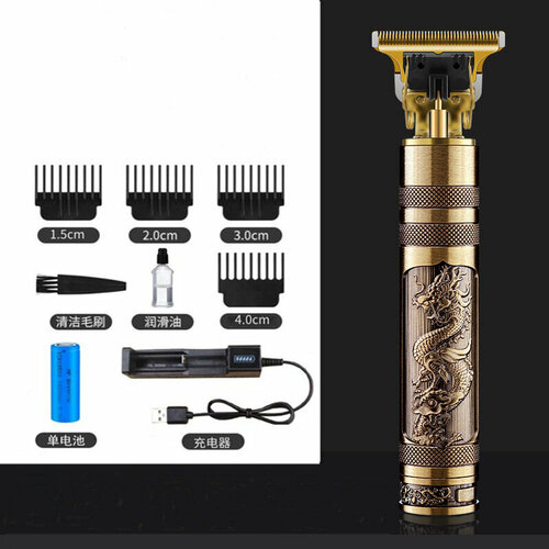Ретро электрическая машинка для стрижки волос с зарядным устройством для батареи украшенным драконом и фениксом 51900₽