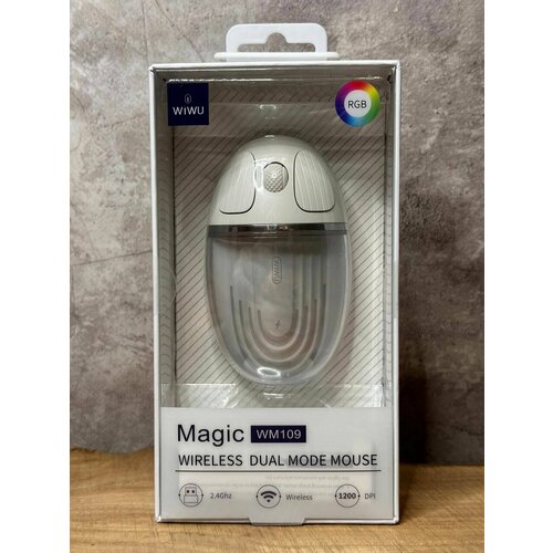Мышь беспроводная с подсветукой Wiwu Magic Wireless Dual Mode Mouse White 240000₽