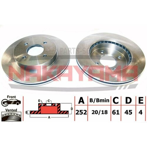 NAKAYAMA Q4237 Торм диск пер Nissan Almera I N15 1095-0300 ABS 252x20x4 NAKAYAMA Q4237 4760₽