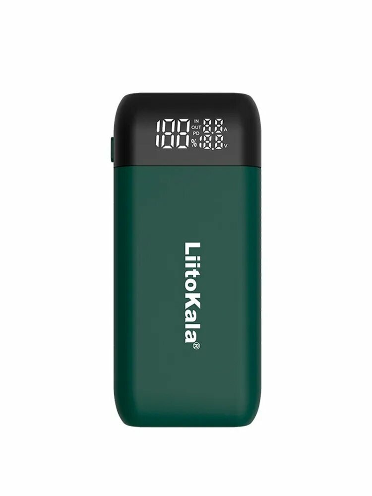 фото Зарядное устройство/Повер-банк LiitoKala Lii-MP2, с входом типа C, быстрая зарядка QC3.0 (зелёный)