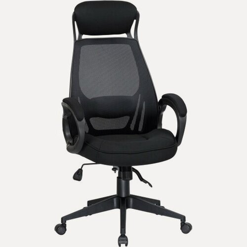 Изображение товара Кресло офисное Dobrin 109BL_Black-LMR, чёрный пластик, чёрная ткань