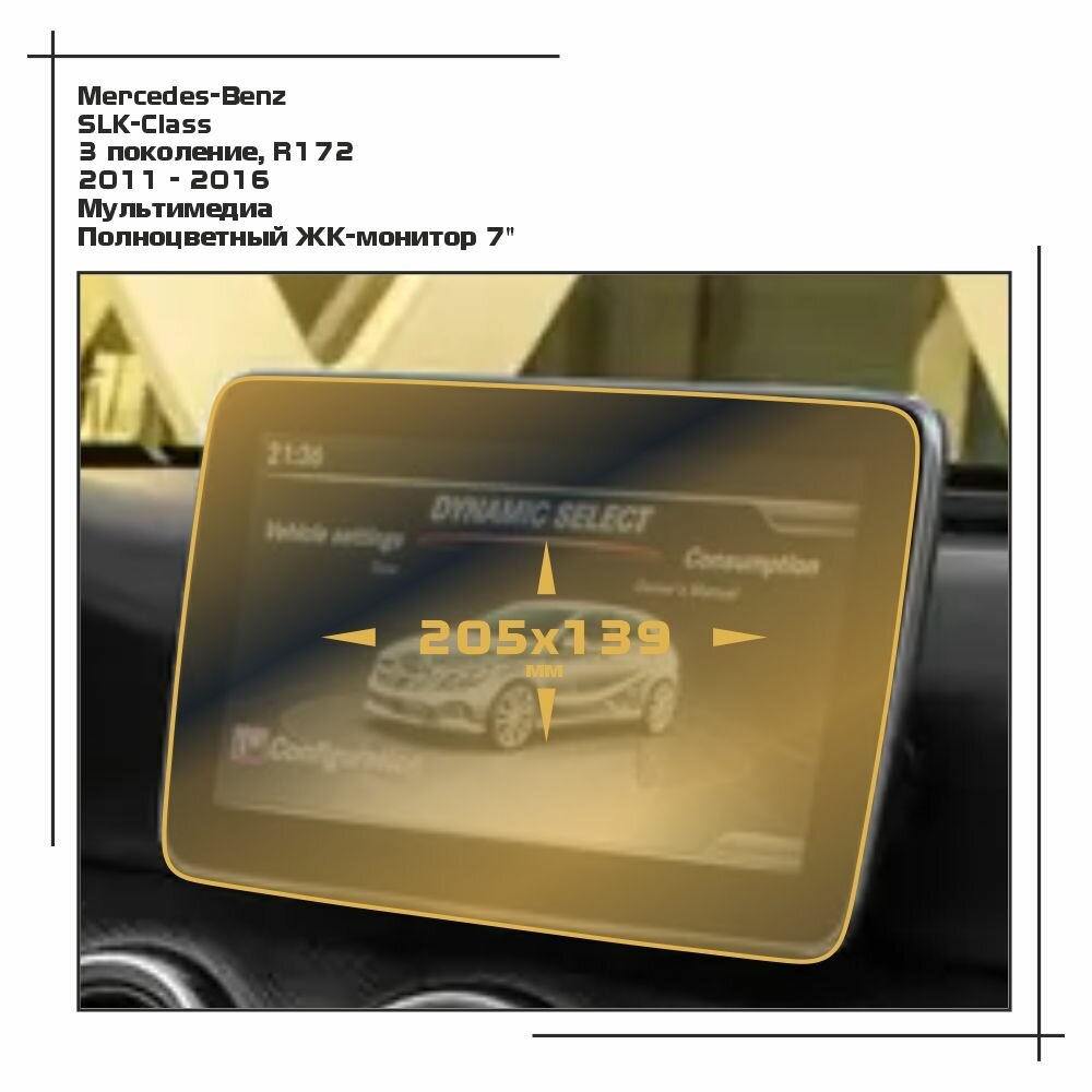 Пленка статическая EXTRASHIELD для Mercedes Benz SLK Class Мультимедиа - глянцевая - GP-MB-SLK-02