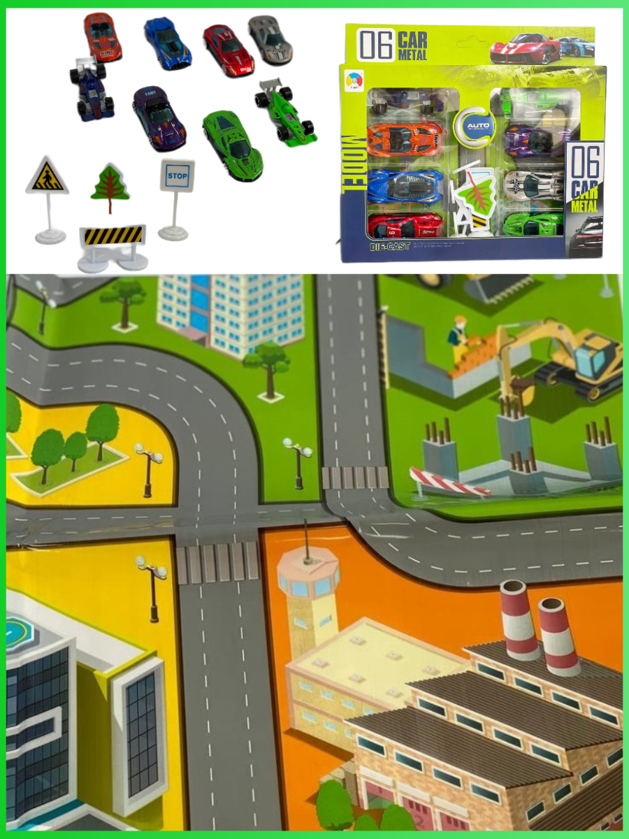 фото Игровой коврик с машинками и дорожными знаками