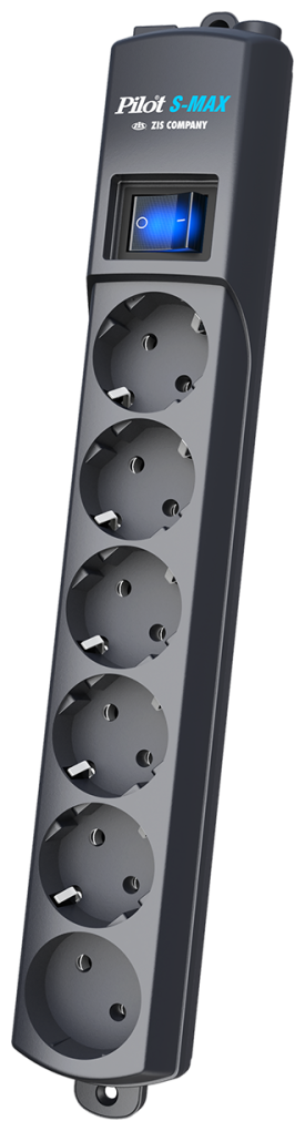 ZIS Сетевой фильтр на 6 розеток ZIS Pilot S-Max темно-серый (3.0м) (ret)