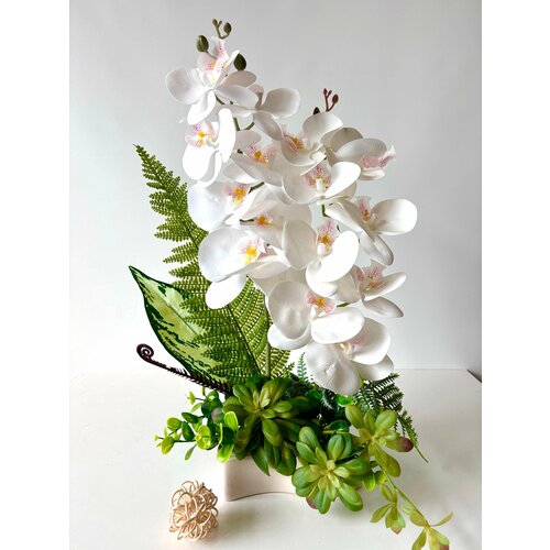 Орхидея искусственная силиконовая, искусственные цветы и растения