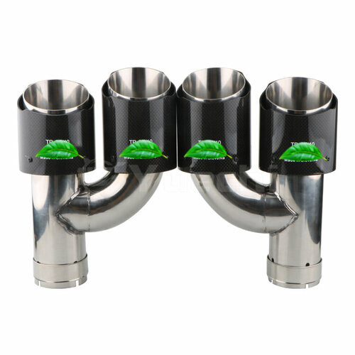 Насадка на Выхлопную Трубу Yuechi: Углеродное Волокно, H-Тип, Двойной Выпуск, Глянцево-Черный (Правый) арт. YC-WH0071R