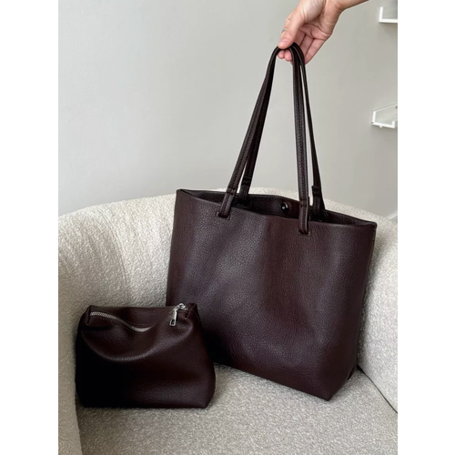 Сумка шоппер M.Secret, фактура гладкая, коричневый