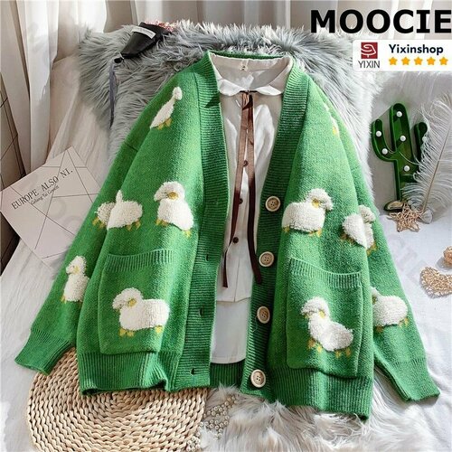 фото Свитер moocie, размер one size, , зелёный