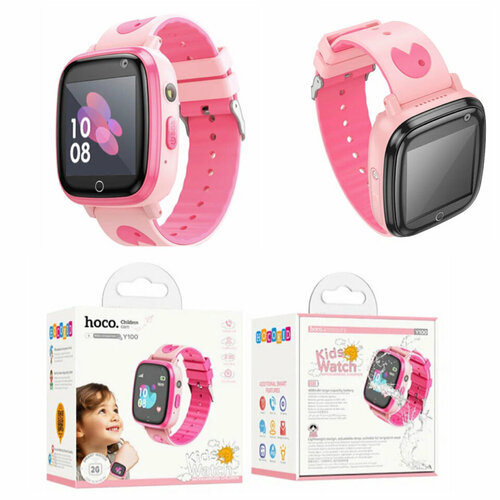 Детские смарт- часы hoco умные часы GPS 2G sim-карта розовые 2499₽