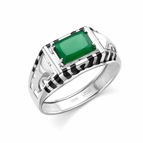 Печатка Diamant online серебро 925 проба родирование эмаль оникс размер 20 черный бирюзовый 5801₽