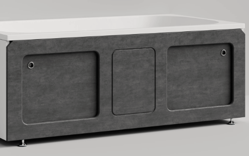 Изображение товара Экран-купе 170, МДФ, цвет серый камень, на ножках, раздвижной, регулировка по высоте