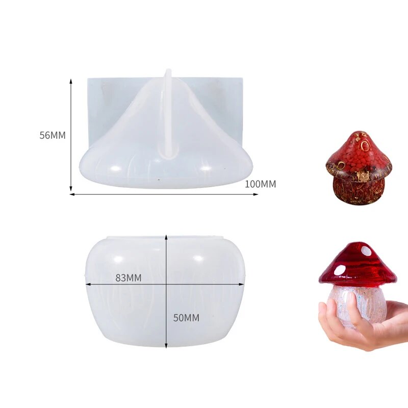 Силиконовые формы для изготовления грибов AGCFABS AC1955 Белый Mushroom 02