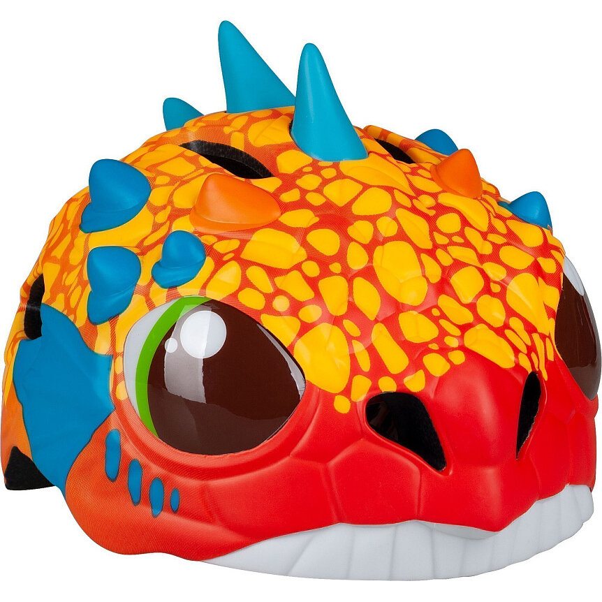 Защитный детский шлем для велосипеда/для роликов Funny Animals Ящерица желтый, размер 49-55 cм