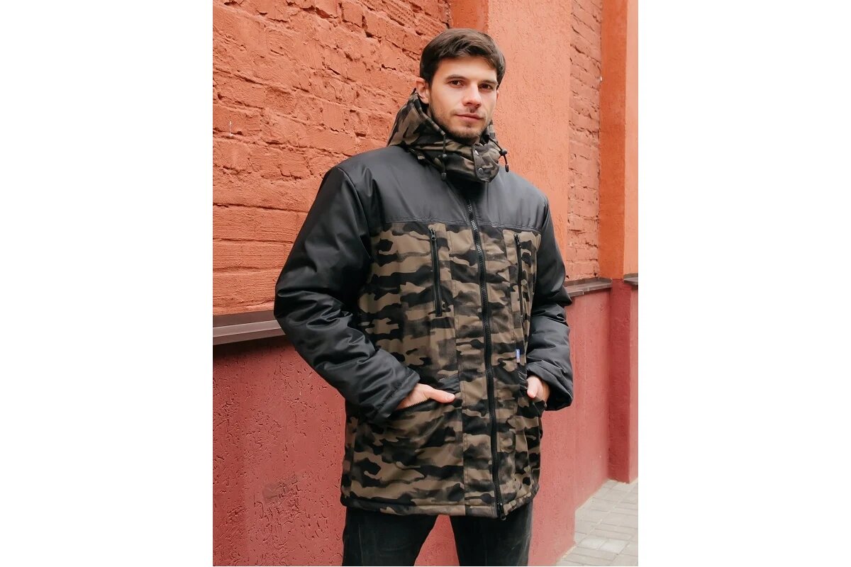 ООО ГУП Бисер Куртка Альбатрос Лес утепл КМФ/черный размер 72-74 рост 182-188 4670132026344