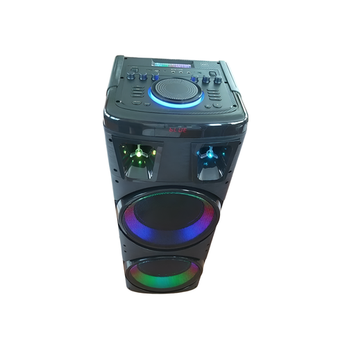Колонка акустическая портативнаяКараоке1708200Вт2 микрофонаПультBluetoothUSBTFAuxLed 29800₽