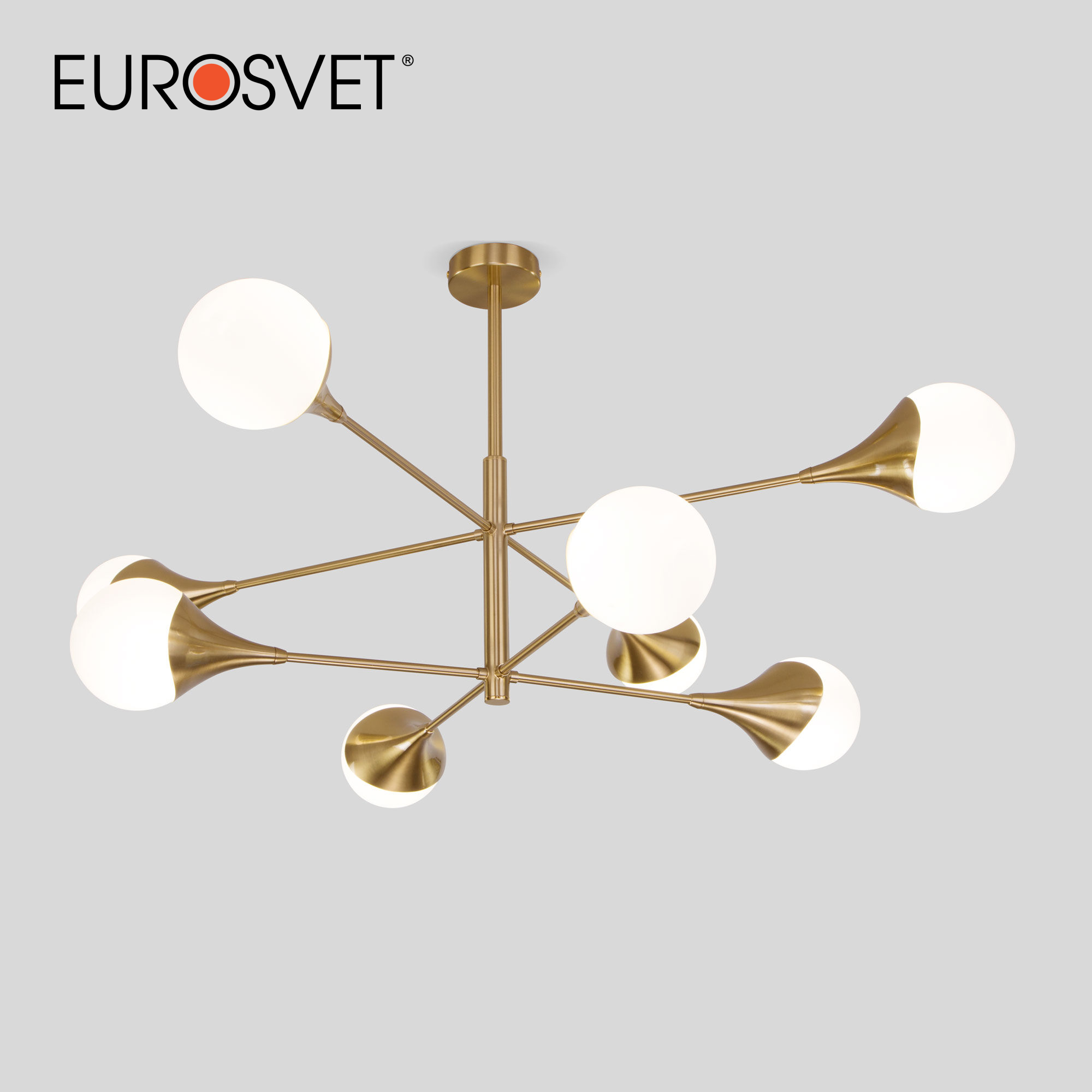 Умная люстра / Потолочный светильник с управлением по WI-FI Eurosvet Calyx 60168/8 Smart Умный дом цвет латунь