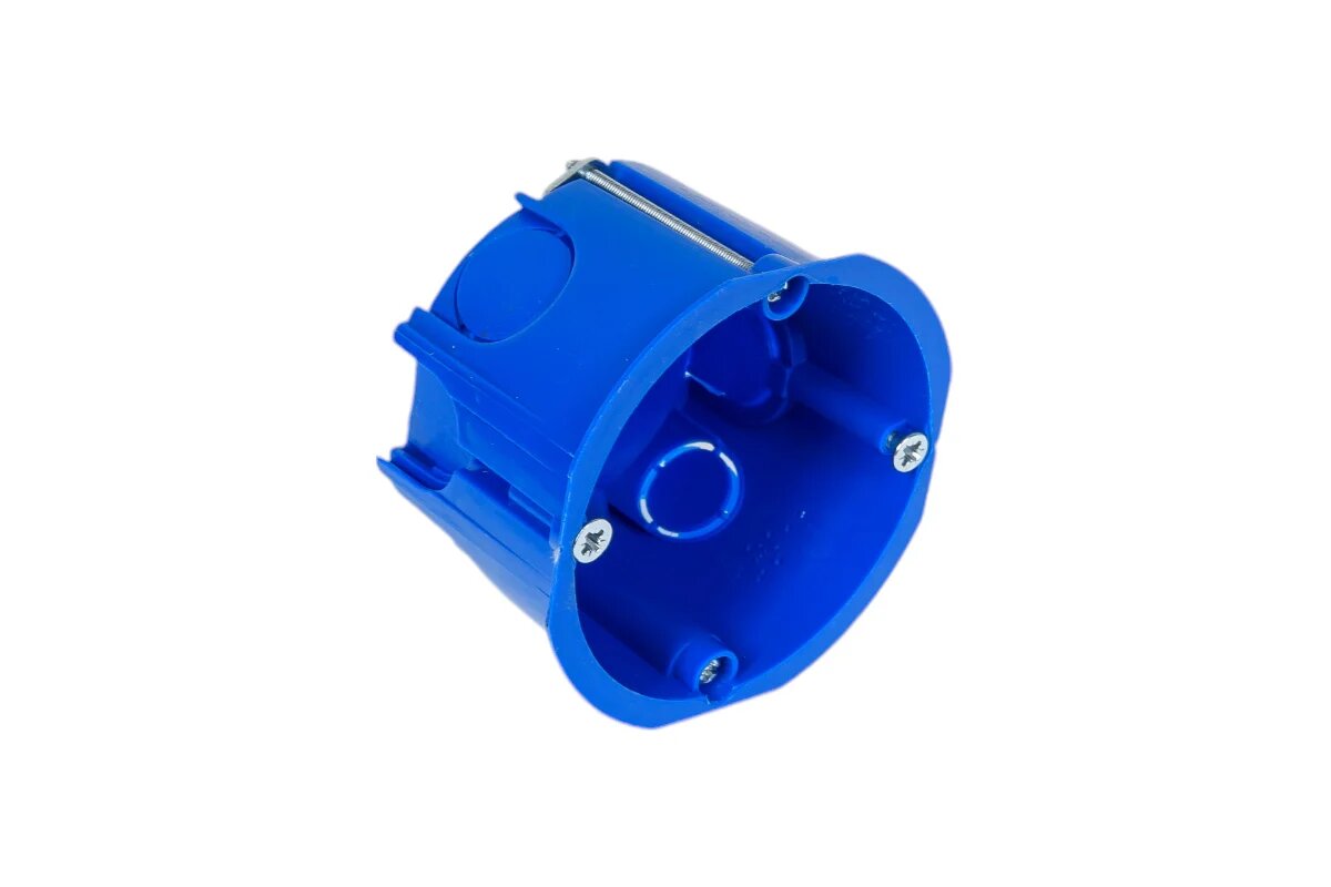 Установочная коробка для г/к Экопласт D-68x45 мм с металлическими лапками синий IP30 44663-1