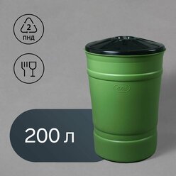 Бочка - бак пищевая «Помощник» 200 л, горловина 59 см, с крышкой, микс