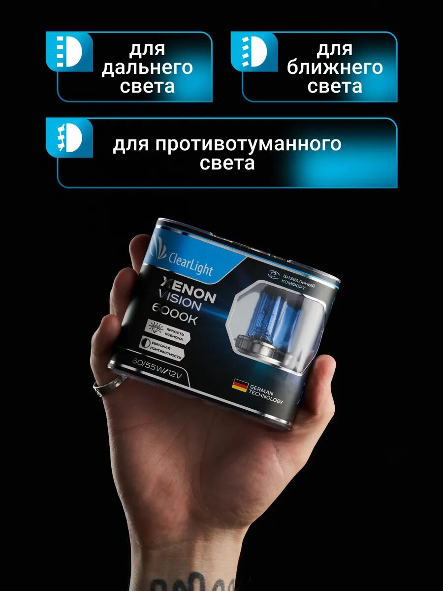 Комплект галогенных автомобильных ламп H7(Clearlight)12V-55W XenonVision (2 шт.), MLH7XV — фото 1