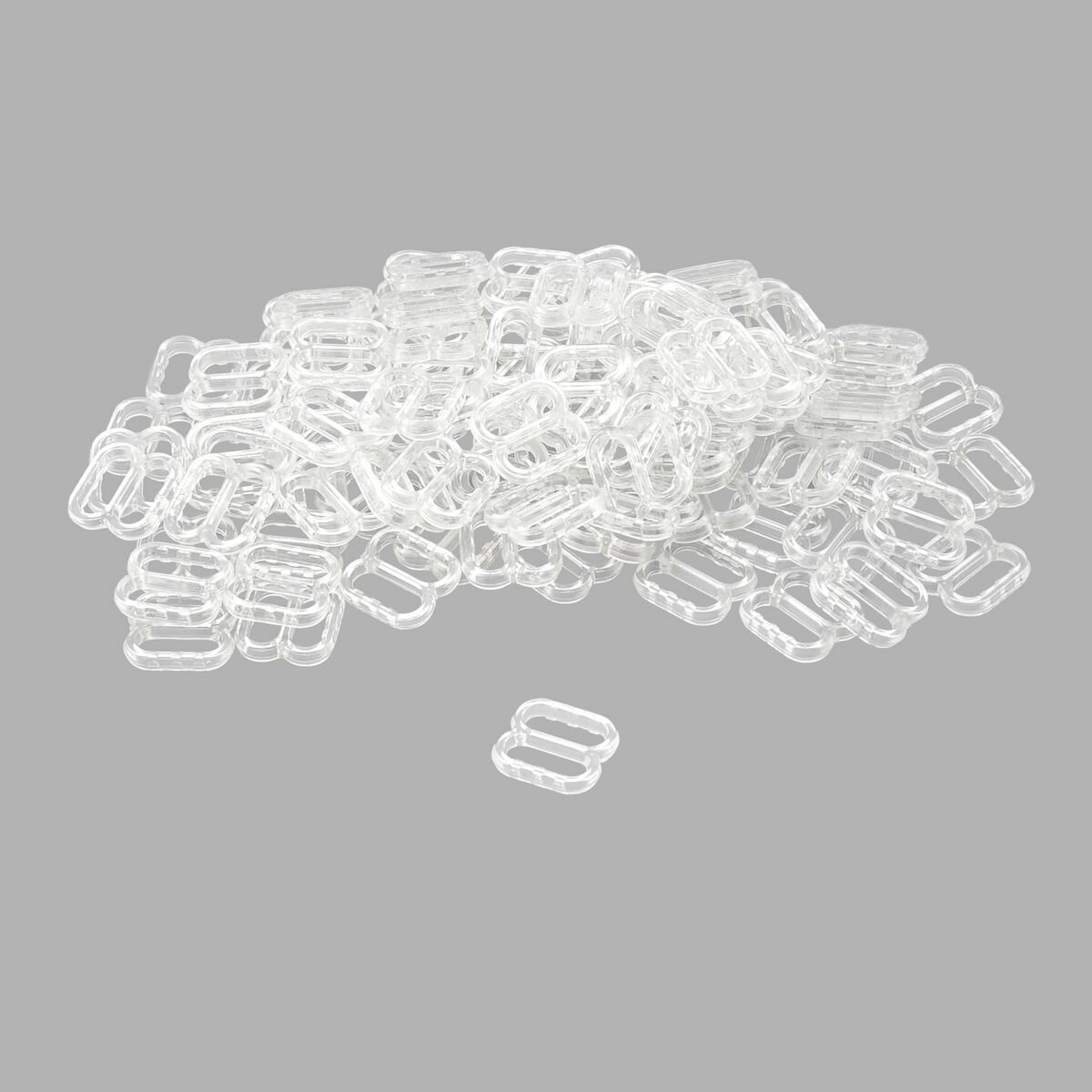 Регуляторы для бретелей 8 мм, пластик (прозрачный), 100 шт, протос, 01-6829 — фото 1