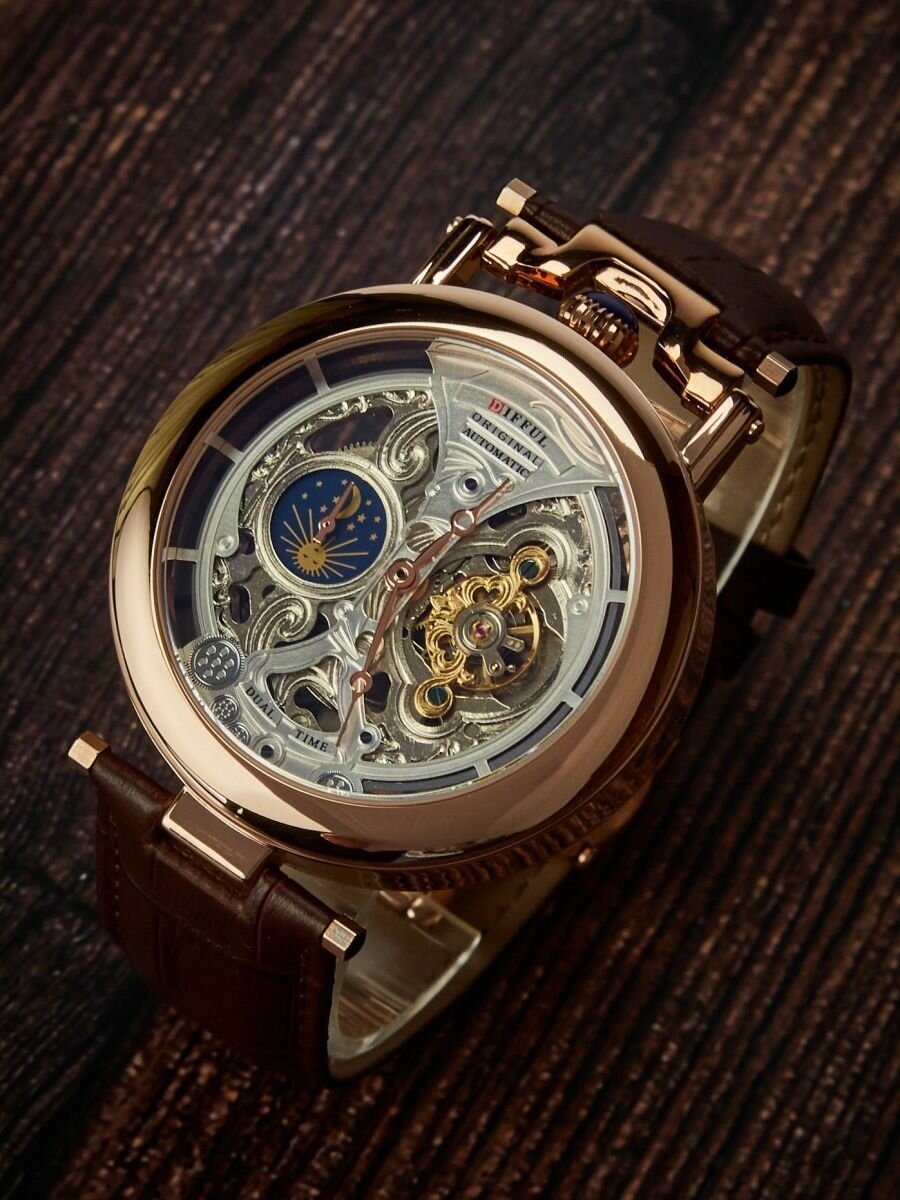 Наручные часы ШОПОГОЛИК, золотистый/коричневый — фото 1