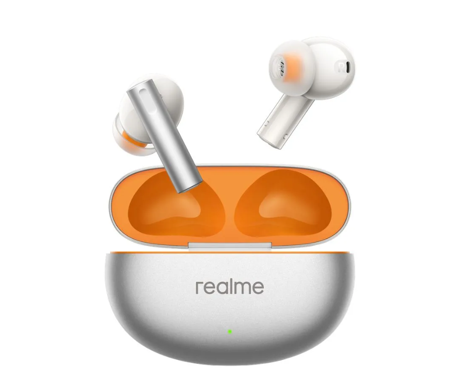 Наушники беспроводные Realme Buds Air 6, с шумоподавлением, мягкие амбушюры, серебро