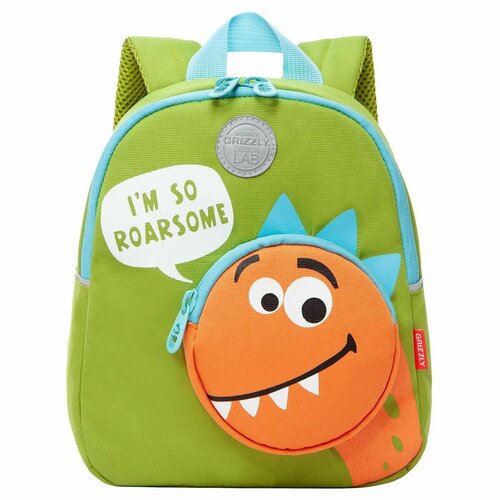 Рюкзак дошкольный GRIZZLY 1 салатовый - оранжевый RK-280-3