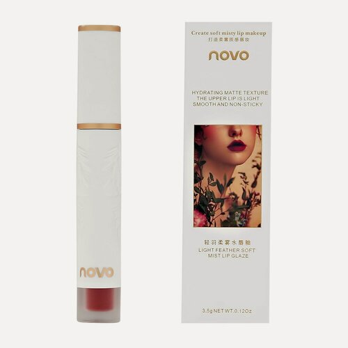 Изображение товара Помада для губ жидкая NOVO LIGHT FEATHER матовая, стойкое покрытие, тон 288