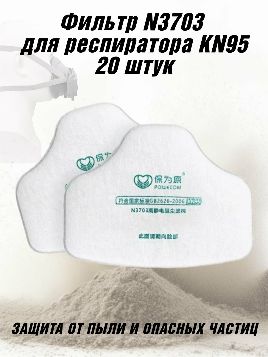 Фильтр N3703 для респиратора ANYSMART KN95 20 шт