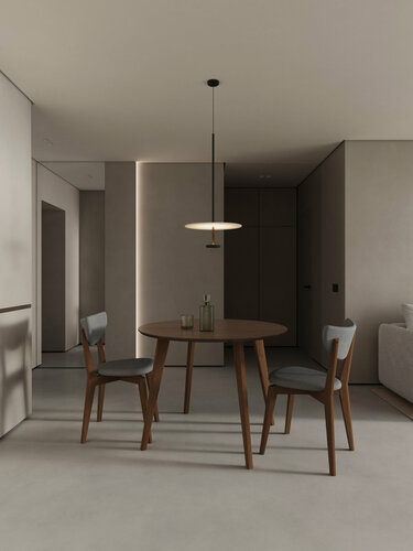 Изображение товара Стол круглый обеденный кухонный деревянный, 80 см, орех, маленький