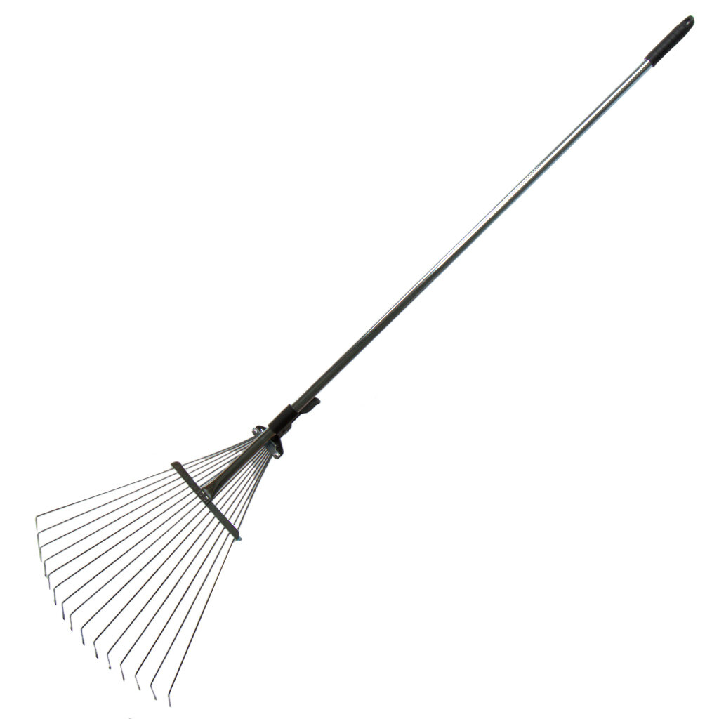Грабли веерные 15 зуб металл Grandy Grandy 15.5-52х120-155 см раздвижной черенок металлический