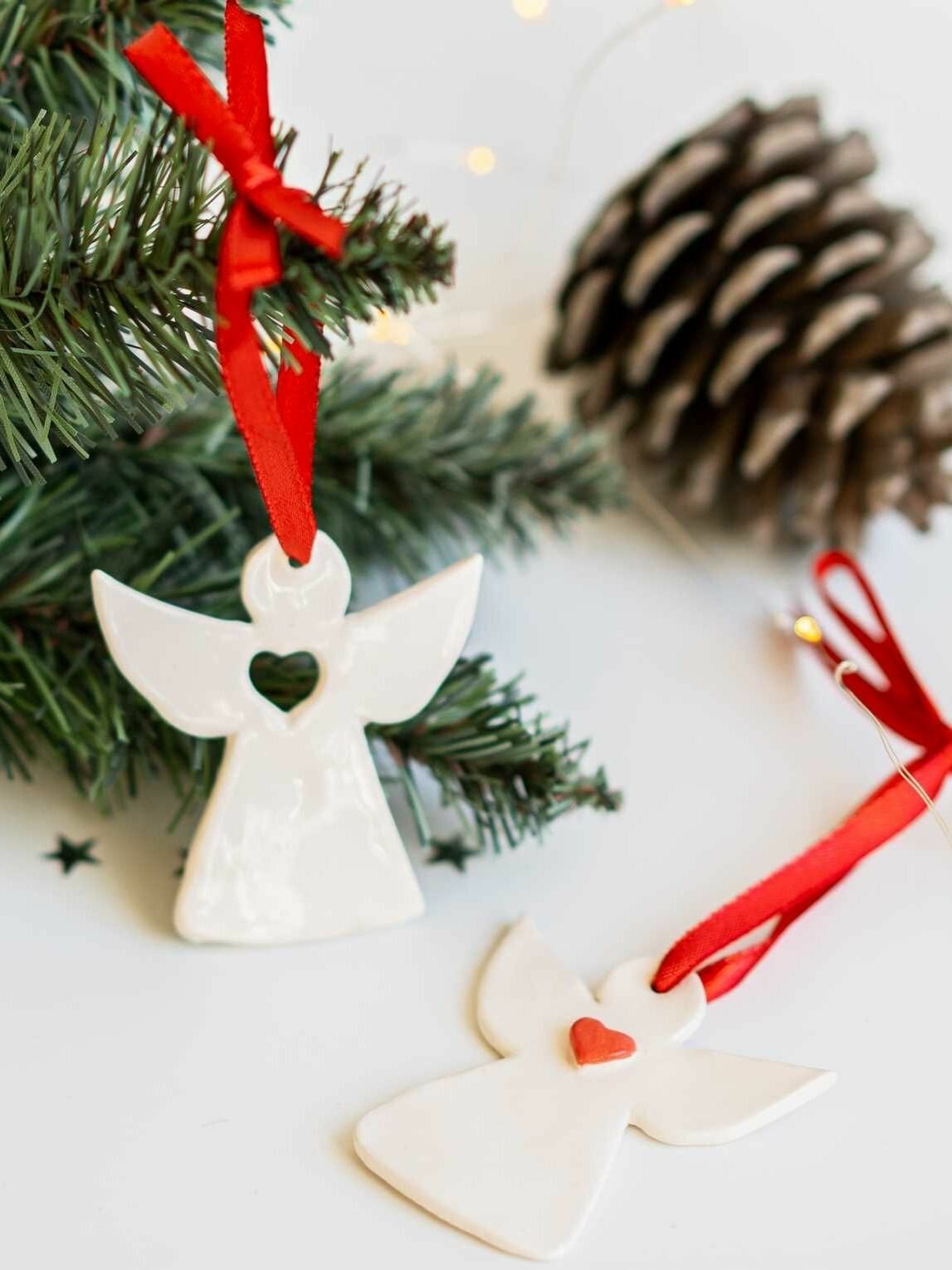 Керамические подвески "Пара ангелов", благое дело, 6.5 см, 2 штуки — фото 1