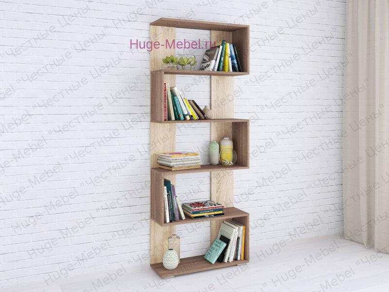 Стеллаж "Ромео-1 шимо/сонома" Huge Mebel Стеллажи. Ширина 250 высота 1800