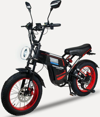 Изображение товара Электроскутер Minako APEX (48V/20Ah) - Красный c зеркалами, АКБ