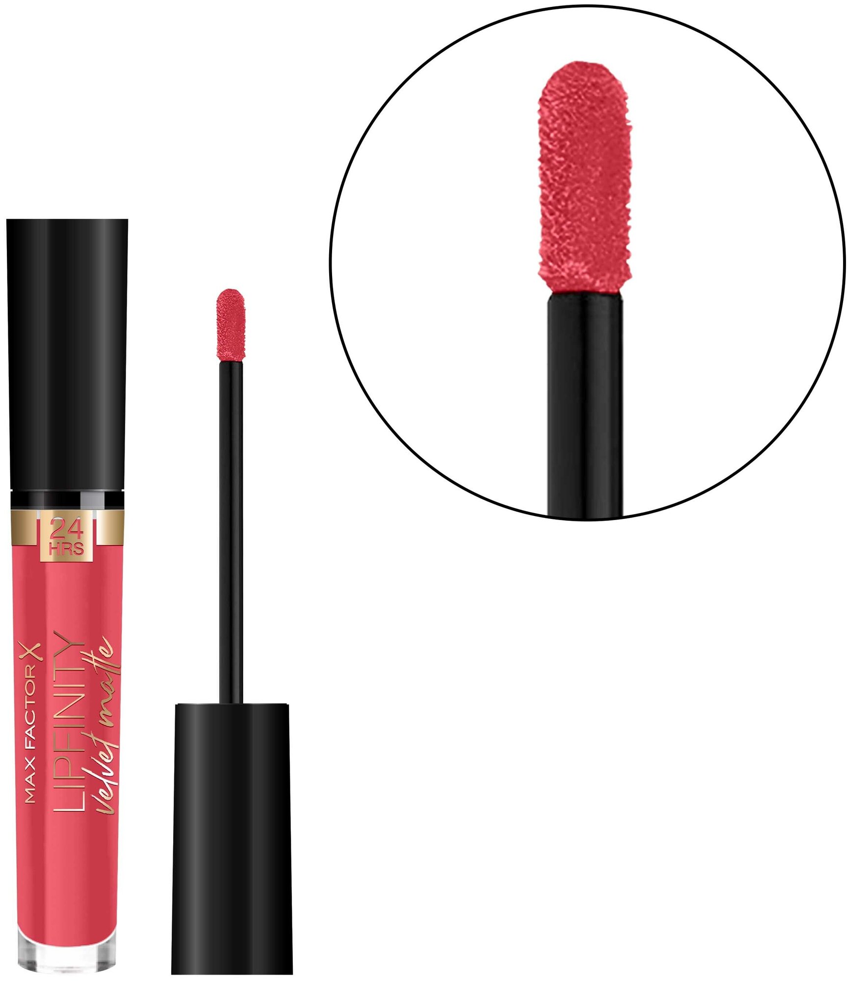 MAX FACTOR Помада для губ жидкая Lipfinity Velvet Matte, 025 Red luxury, 3,5 мл — фото 1