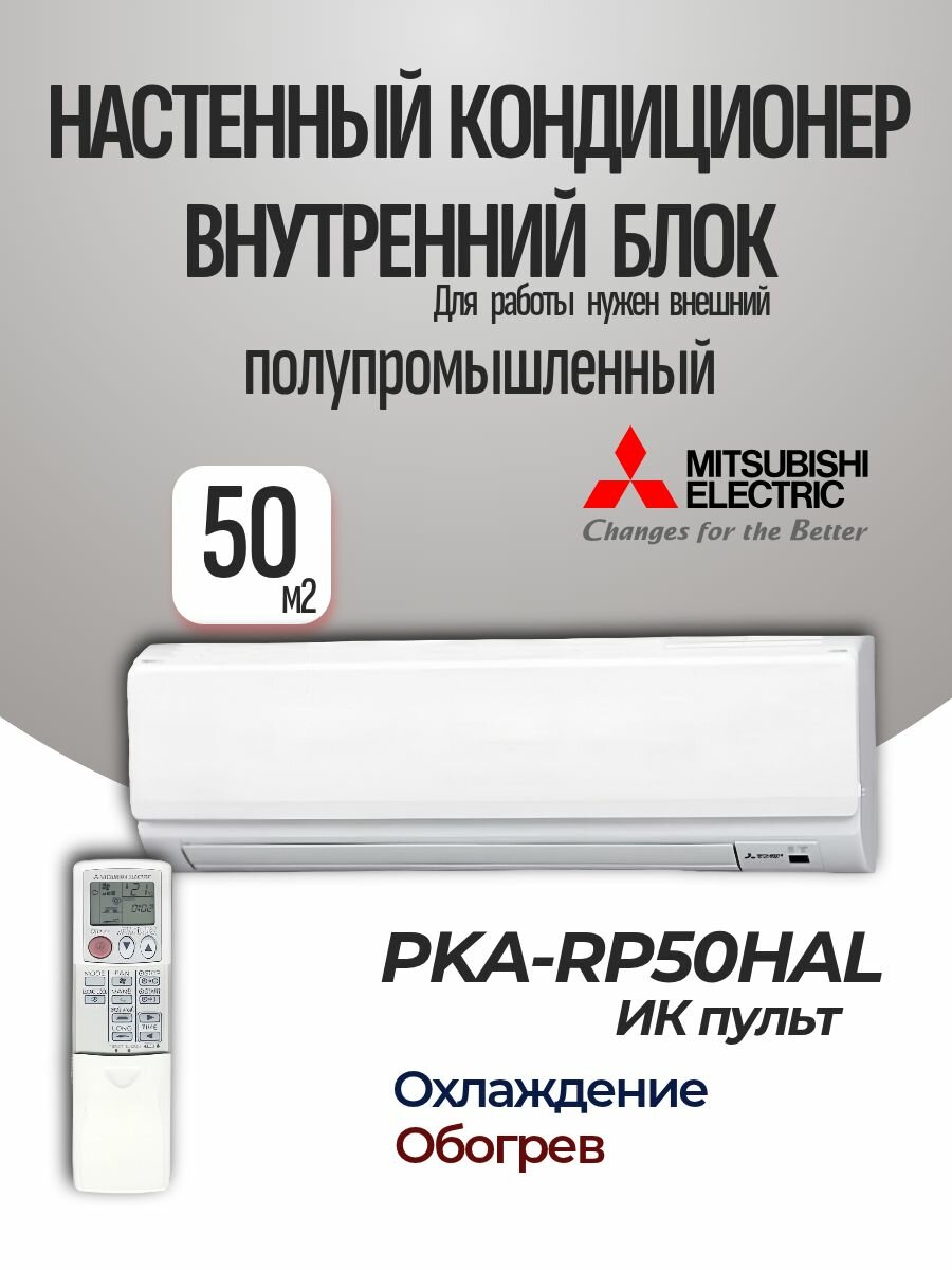 Настенный внутренний блок сплит-системы Mitsubishi Electric PKA-RP50HAL полупром