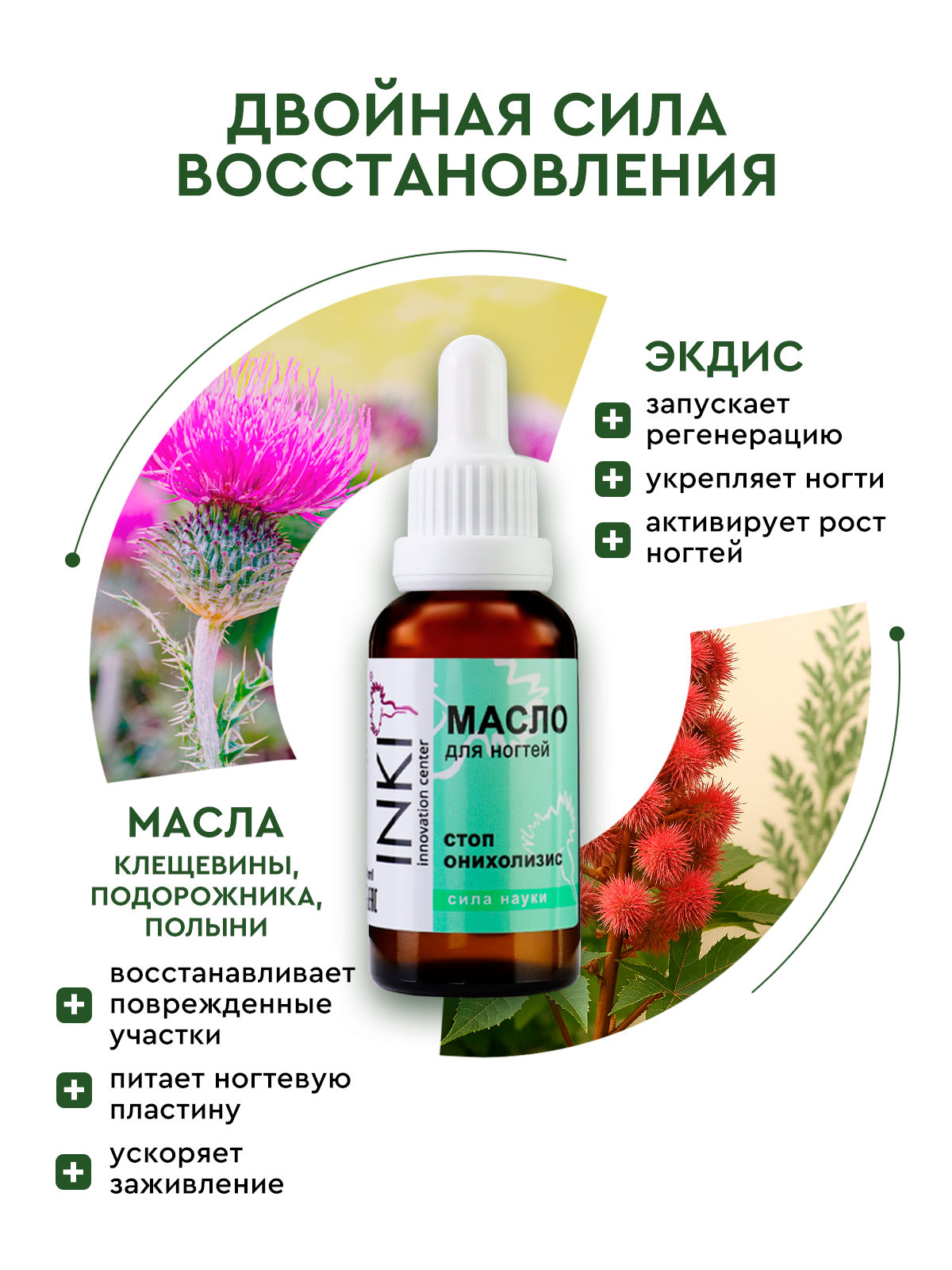 Масло против грибка ногтей и отслоения "Стоп Онихолизис" INKI, 30 мл — фото 1