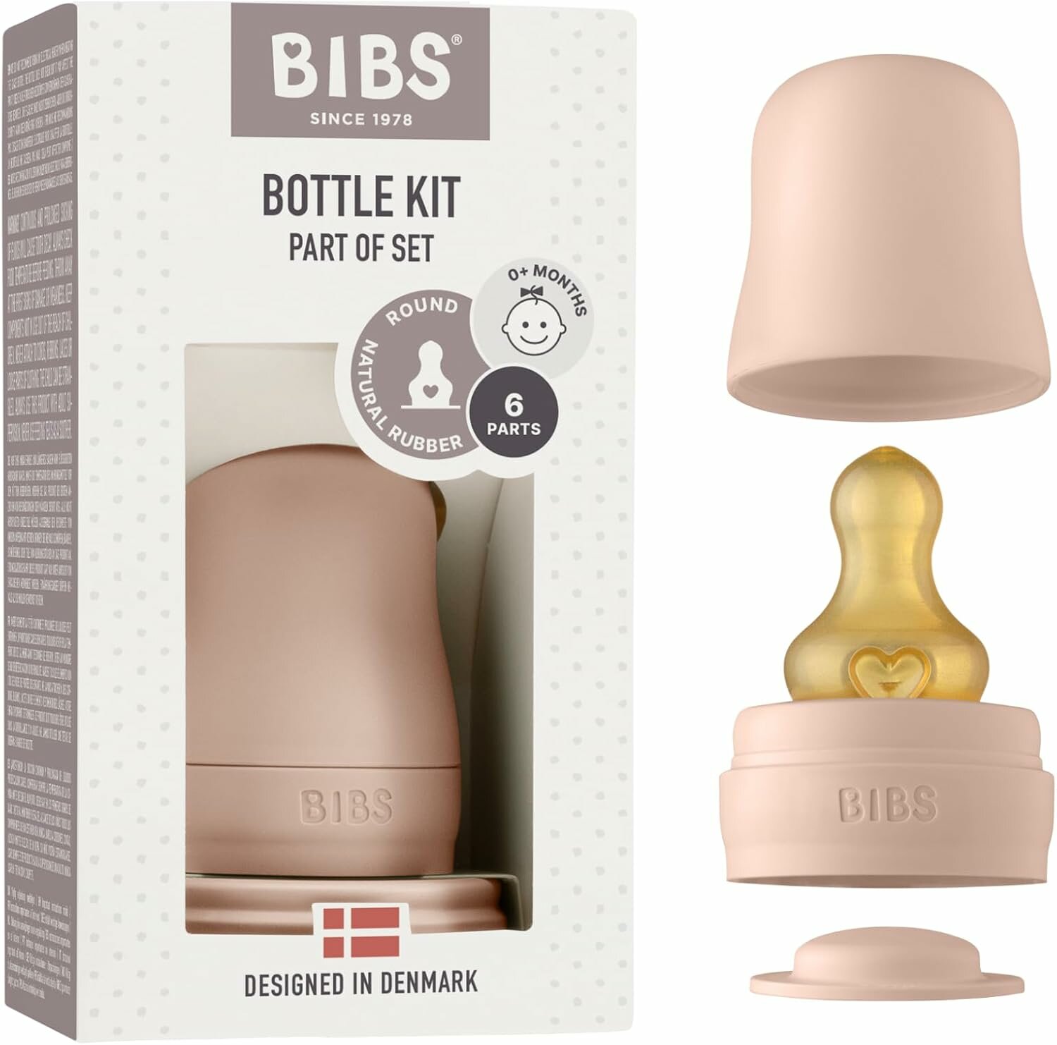 BIBS Bottle Kit Latex набор аксессуаров для бутылочки, с латексной соской, антиколиковый