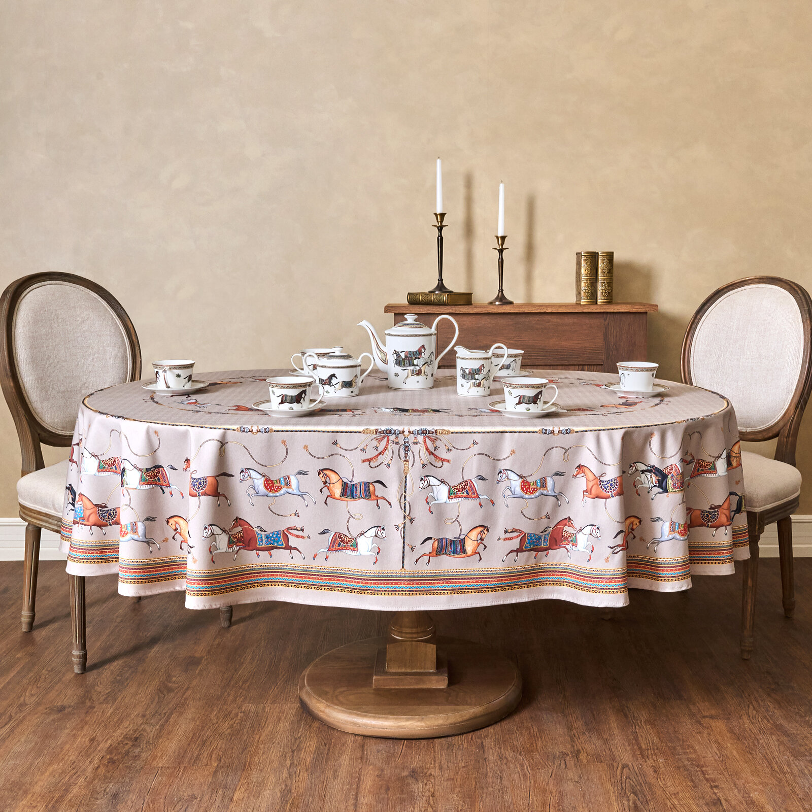 Скатерть овальная passage 160х220см капучино 100% хлопок твил пропитка KSG-850-760-41