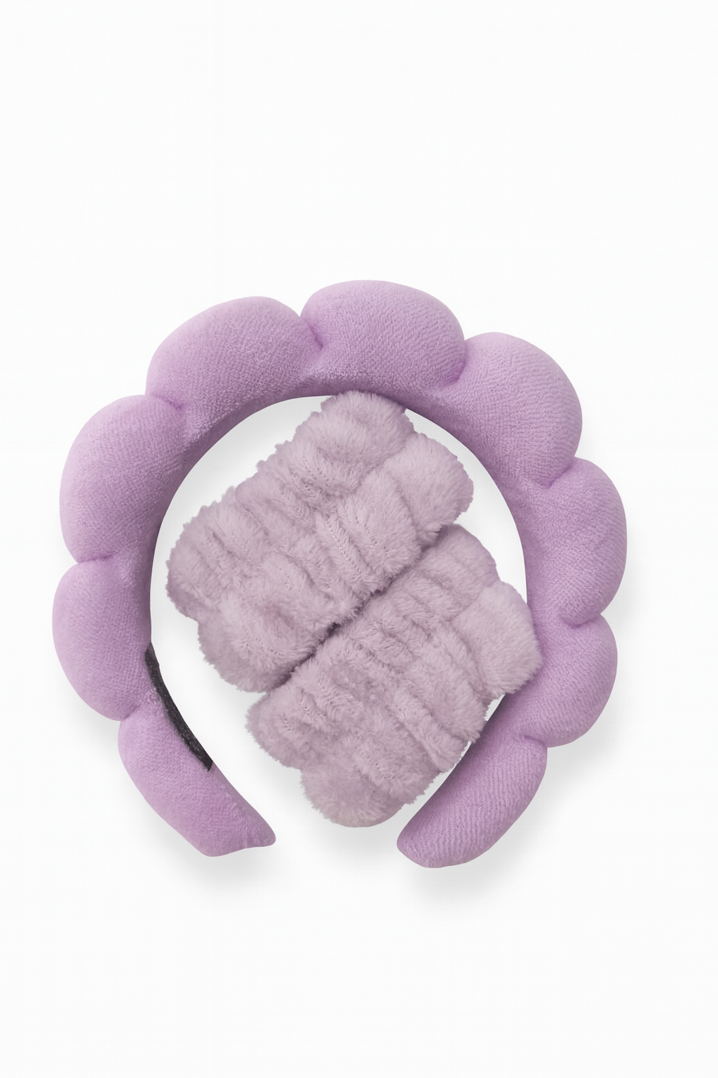 Ободок для умывания, нарукавники. косметический набор 2в1 для макияжа(лиловый)