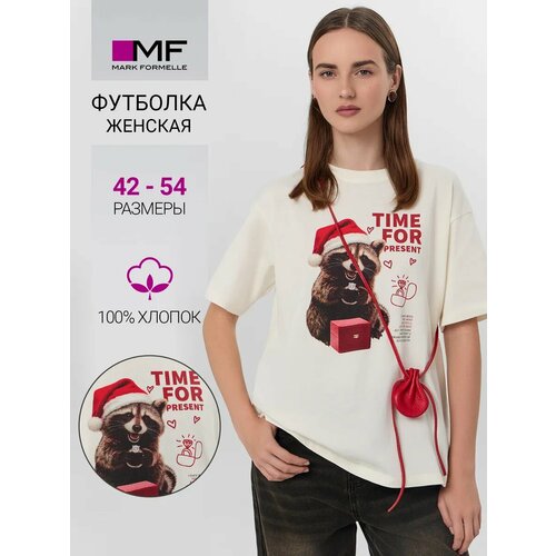 фото Футболка mark formelle для женщин, размер 164/170-108-114, бежевый