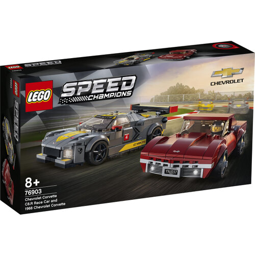 lego speed ​​​​champions игрушечный спортивный автомобиль ford mustang dark horse Конструктор LEGO Speed Champions 76903 Chevrolet Corvette C8.R Race Car and 1968 Chevrolet Corvette, 512 дет.