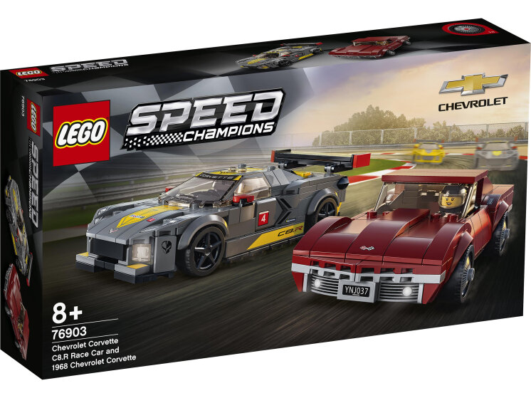 Конструктор LEGO Speed Champions 76903 Chevrolet Corvette C8. R Race Car and 1968 Chevrolet Corvette