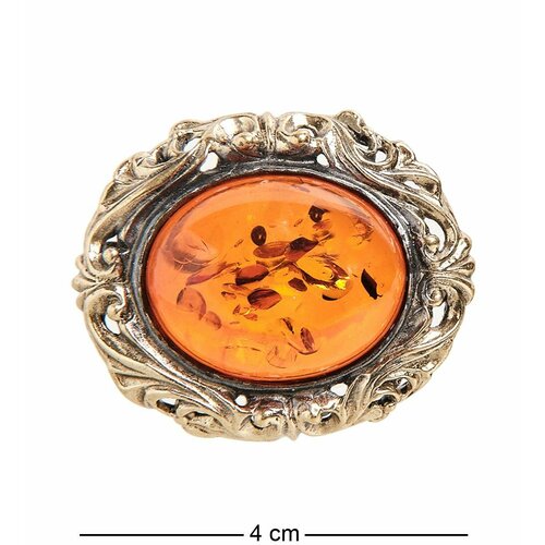 Брошь Народные промыслы янтарь 1 шт бронза 1998₽