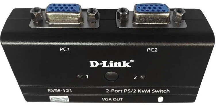 Модуль D-Link KVM-121/B1A, 2-port KVM Switch w. VGA, PS/2, Audio (KVM-121/B1A)