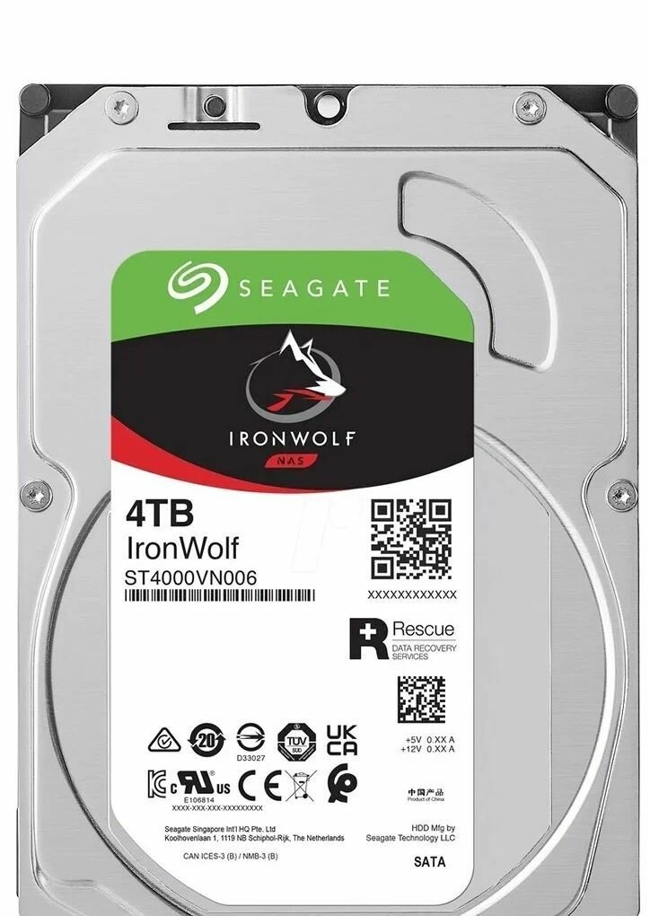 Жесткий диск 3.5" Seagate IronWolf 4TB ST4000VN006