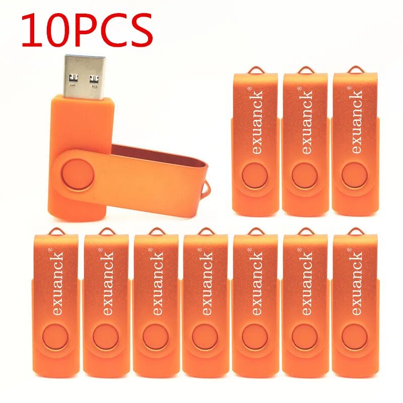 Usb флеш-накопитель 10 шт./лот 2,0, металлические + пластиковые цветные Usb-накопители 64 ГБ, 128 ГБ, 4 ГБ, 8 ГБ, 16 ГБ, 32 ГБ, Usb флеш-накопитель с индивидуальным логотипом бесплатно, orange, 32 Гб