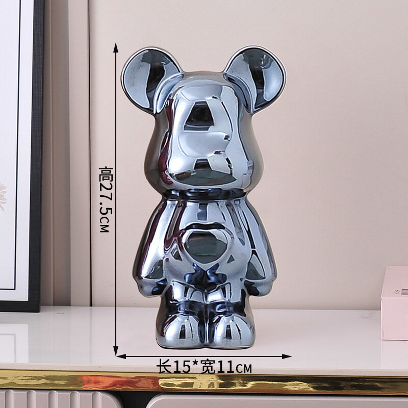 фото Копилка "Love Violent Bear", керамическая, гальваническая, легкая, роскошная, 28 см, черная