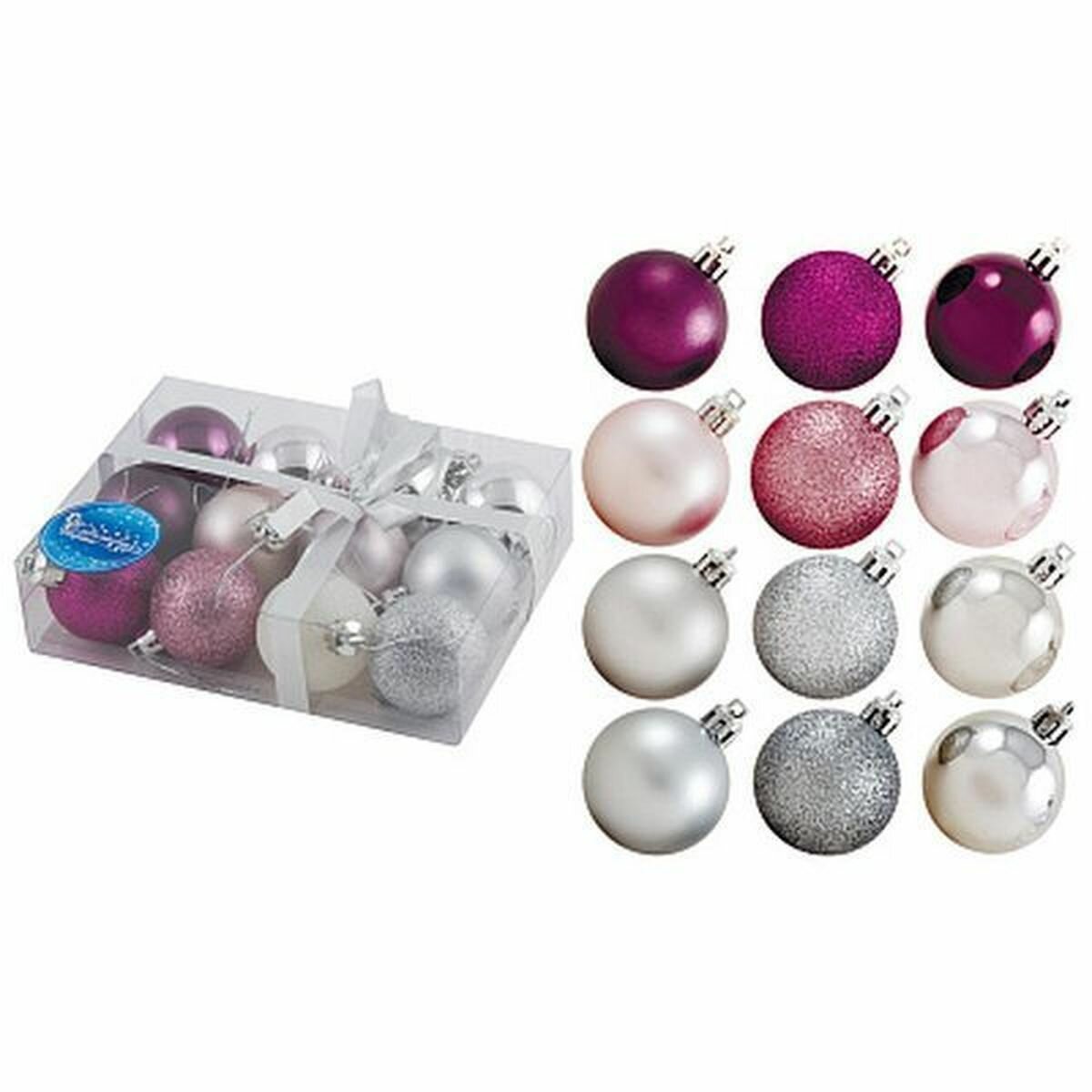 Набор шаров "Жемчуг" 12 шт, 4 см. пластмасса